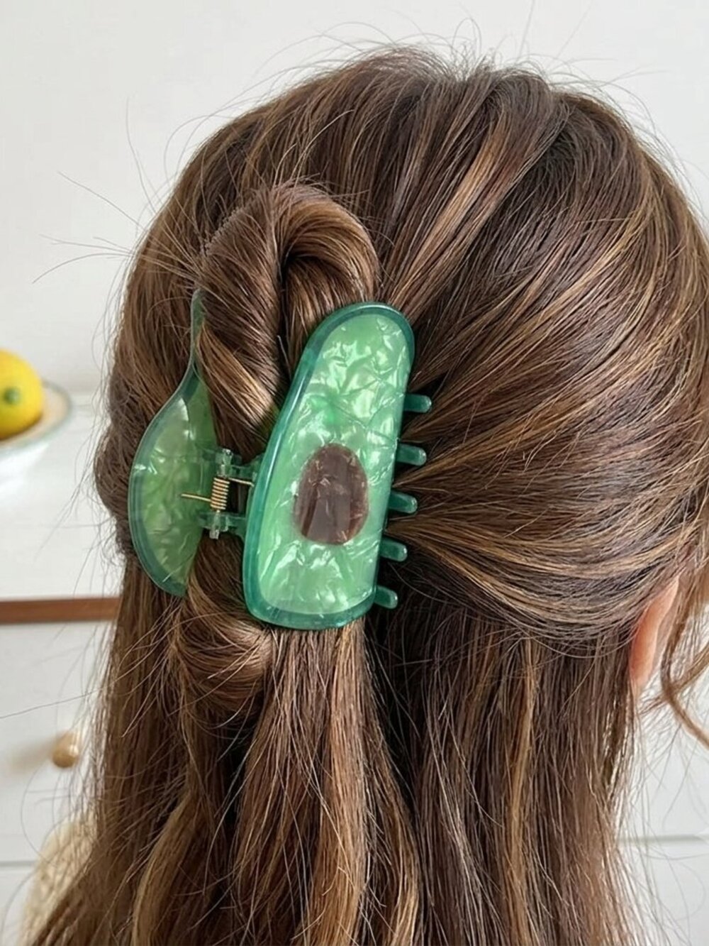 3/$35 NWT Avocado Claw Hair Clip Green Acrylic Fruit Hair Accessories